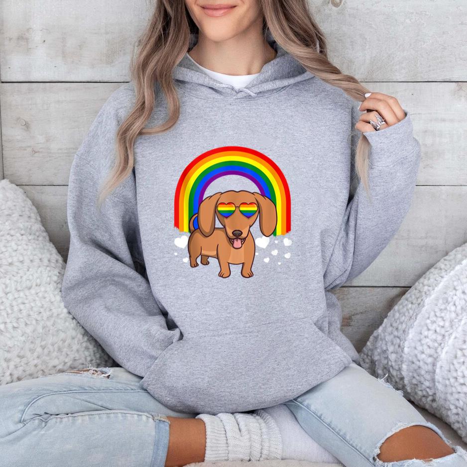 Dachshund Dog Rainbow Hoodie image 1