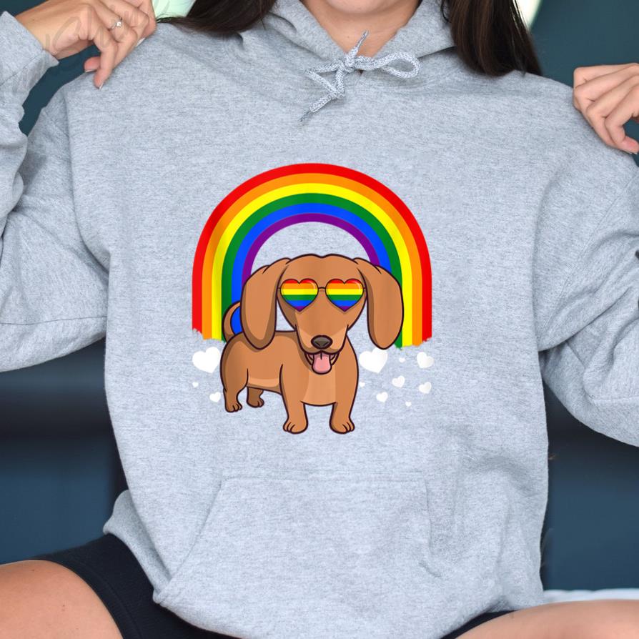 Dachshund Dog Rainbow Hoodie image 2
