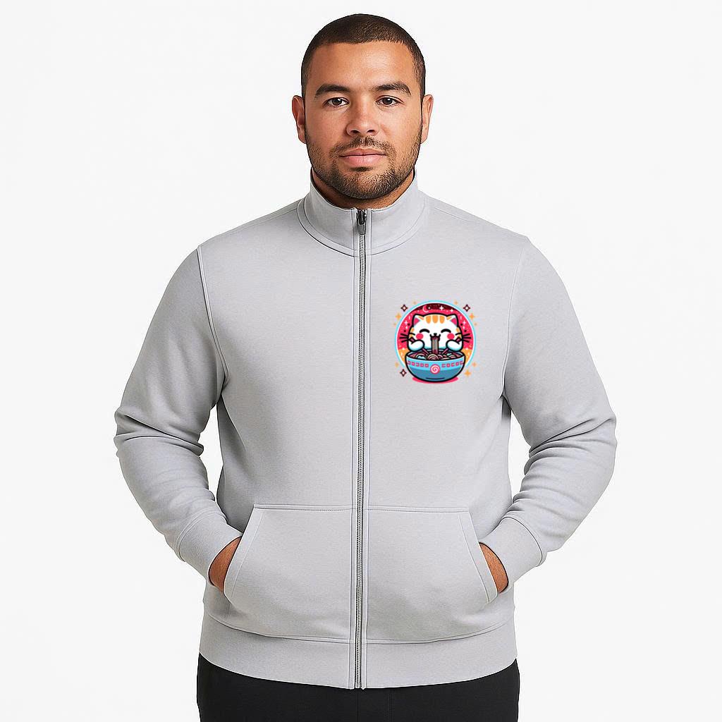 Cute Cat Noodle Bowl T Shirt Design Jacket image 3