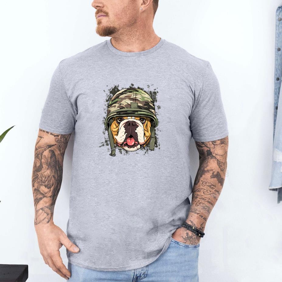 American Bulldog Soldier Veteran Dog T-Shirt image 3