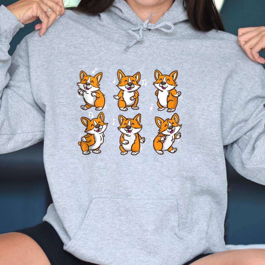 Cute Floss Dancing Corgi Puppies Dog Hoodie image 2