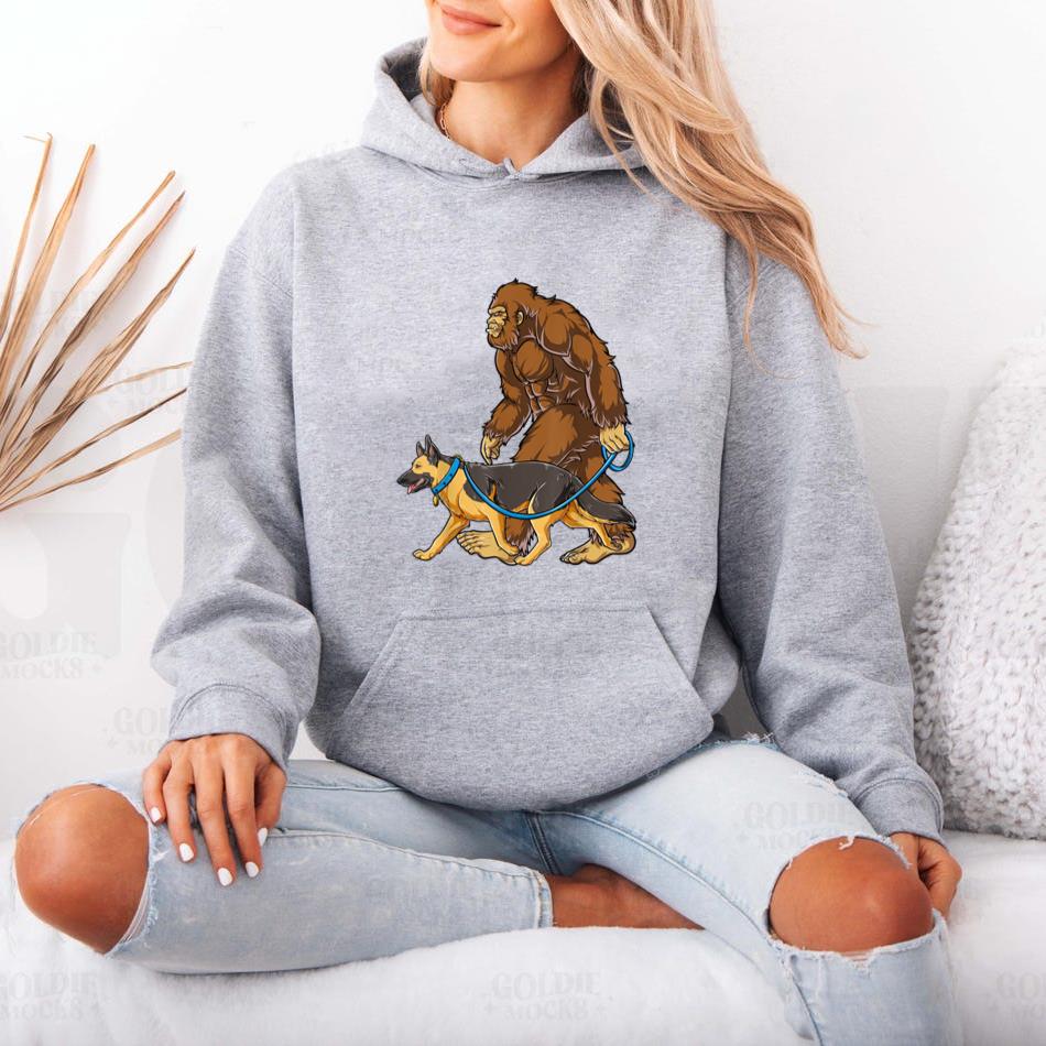 Bigfoot Dog Walk German Shepherd Hoodie image 3