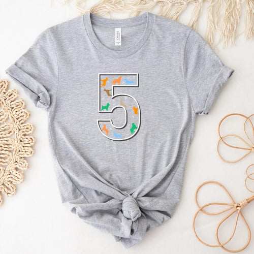 5 Year Old Birthday Dog T-Shirt image 0