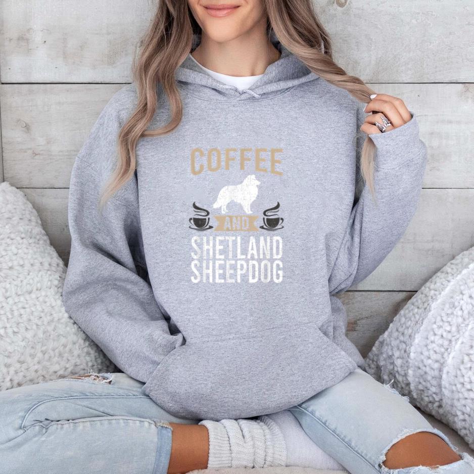 Coffee And Shetland Sheepdog Dog Hoodie image 1