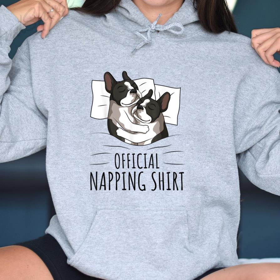 Boston Terrier Dog Official Napping Hoodie image 2