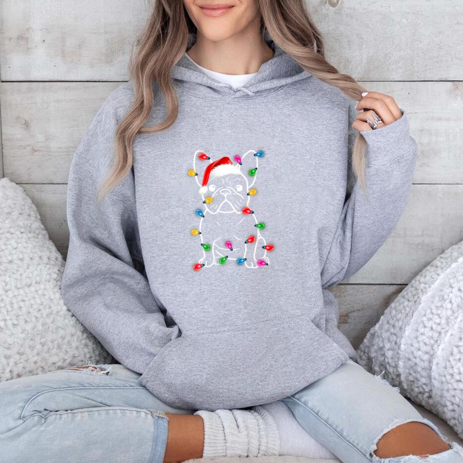 Christmas Lights Dog French Bulldog Hoodie image 1