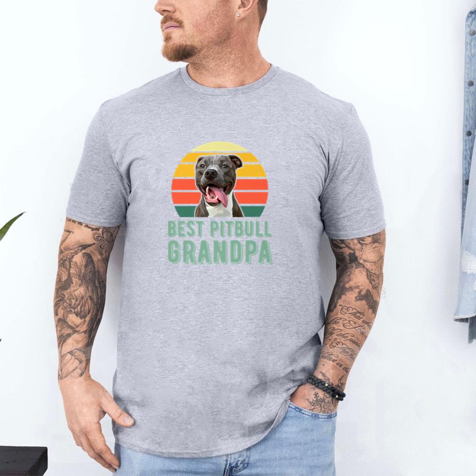 Best Pitbull Grandpa Dog T-Shirt image 3
