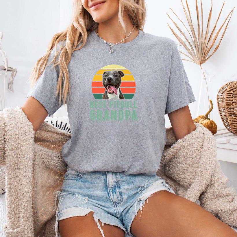 Best Pitbull Grandpa Dog T-Shirt image 2