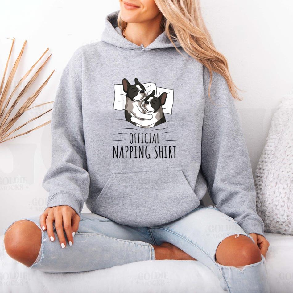 Boston Terrier Dog Official Napping Hoodie image 3