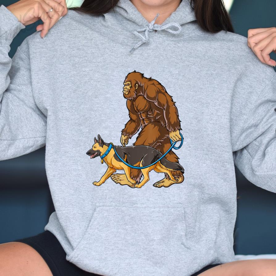 Bigfoot Dog Walk German Shepherd Hoodie image 2
