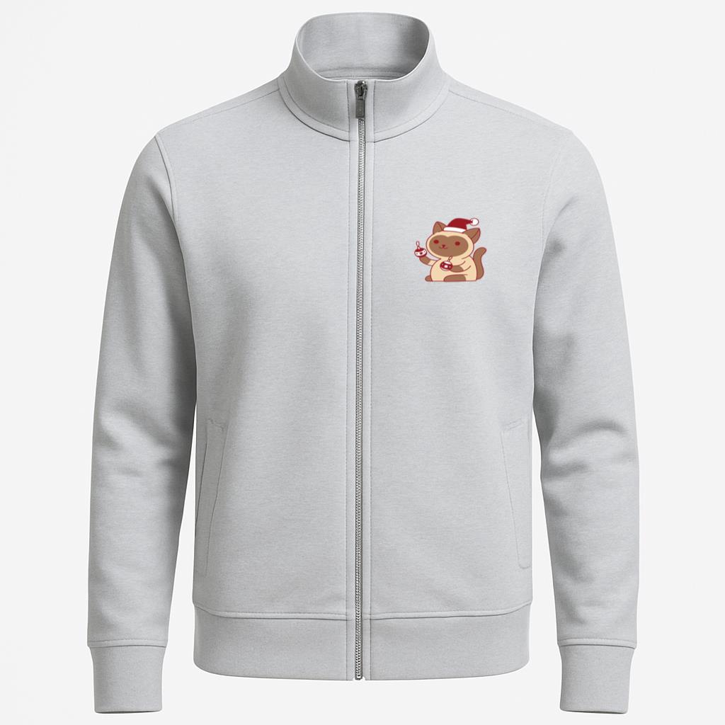 Cute Cat Wearing A Santa Hat Jacket image 0