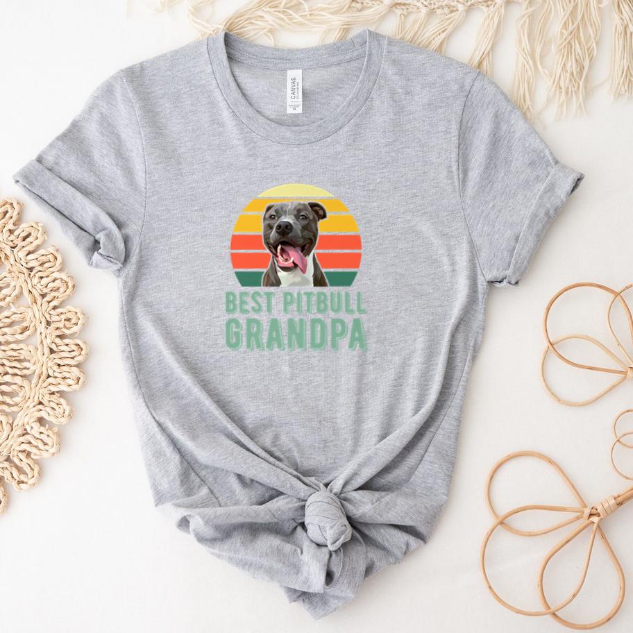 Best Pitbull Grandpa Dog T-Shirt image 0