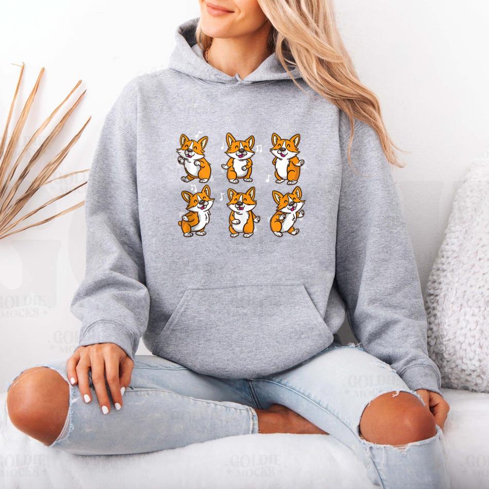 Cute Floss Dancing Corgi Puppies Dog Hoodie image 3