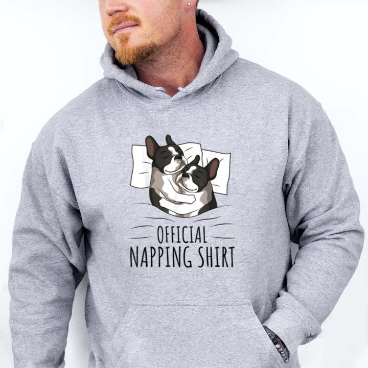 Boston Terrier Dog Official Napping Hoodie image 0