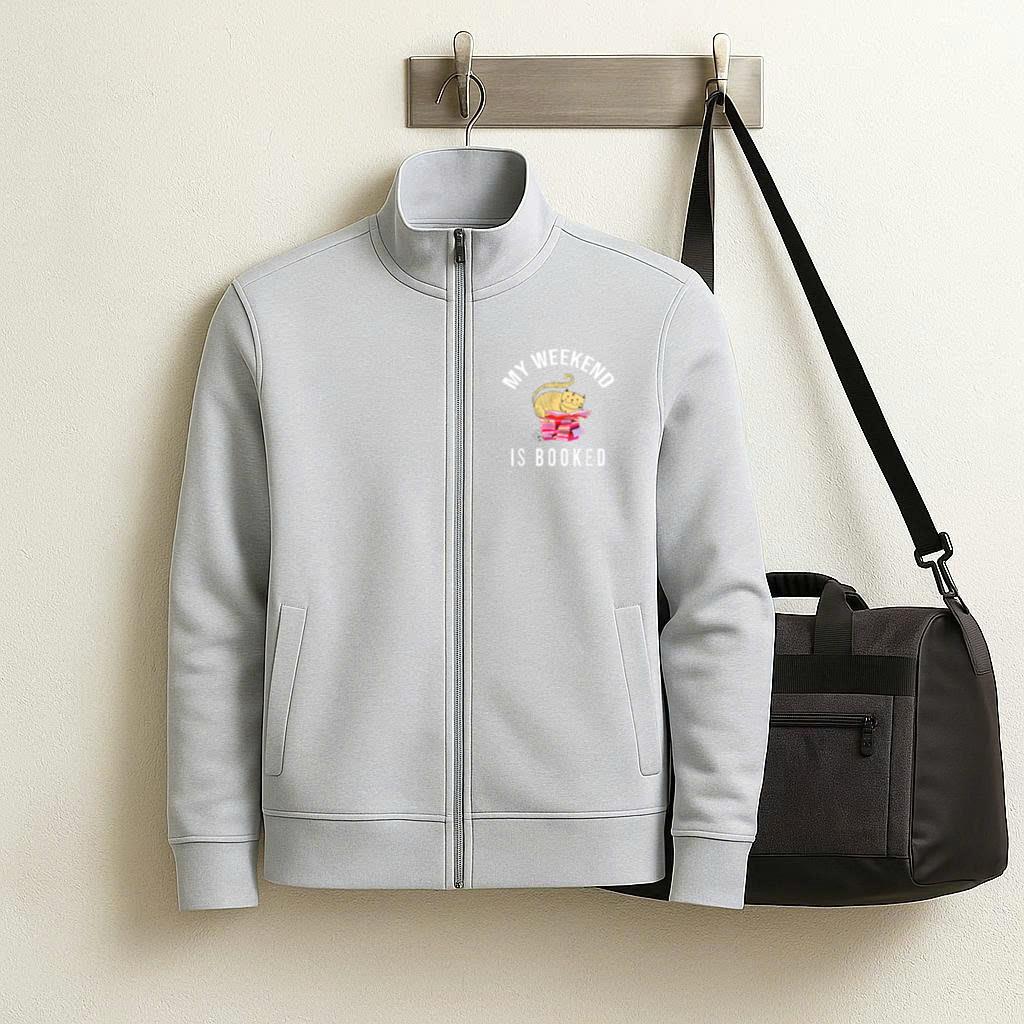 My Weekend Is Booked Book Reader Cat Jacket image 1