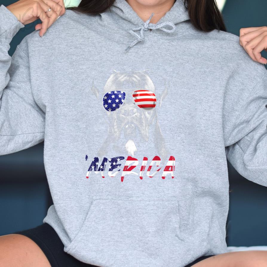 Boxer Dog American USA Flag Merica Hoodie image 2