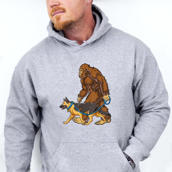 Bigfoot Dog Walk German Shepherd Hoodie image 0