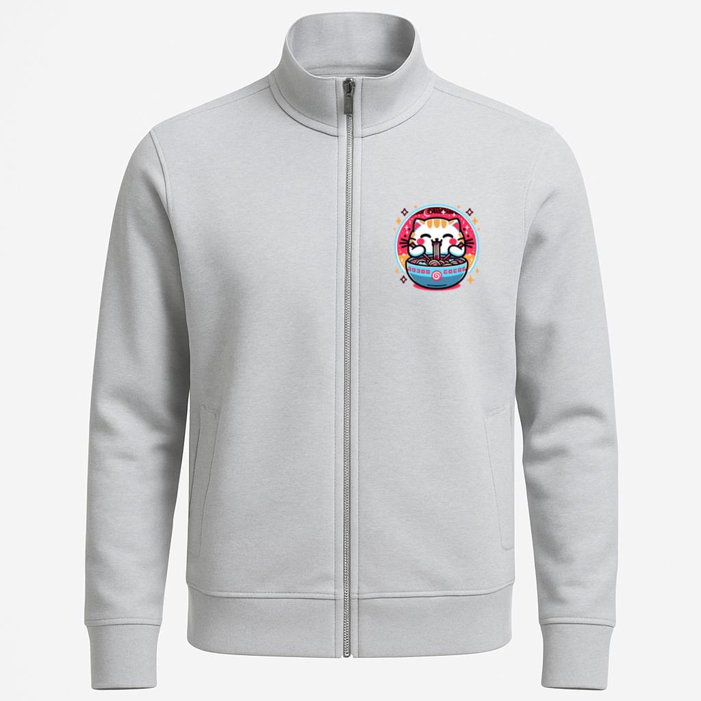 Cute Cat Noodle Bowl T Shirt Design Jacket image 0