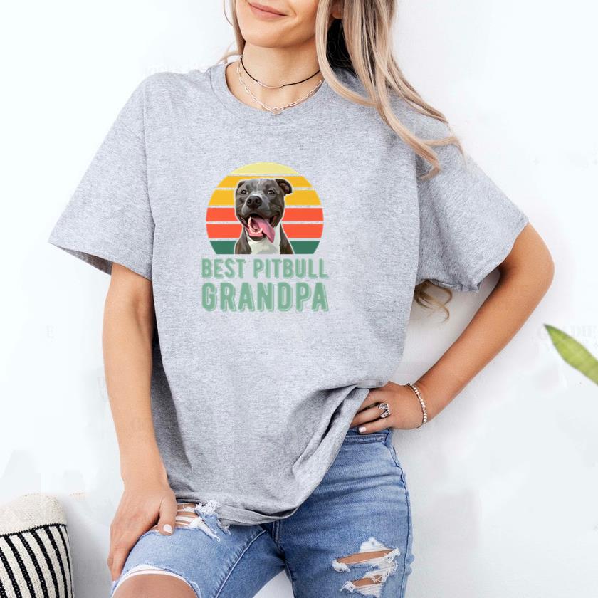 Best Pitbull Grandpa Dog T-Shirt image 1