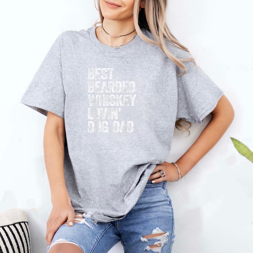 Best Bearded Whiskey Lovin Dog Dad T-Shirt image 1