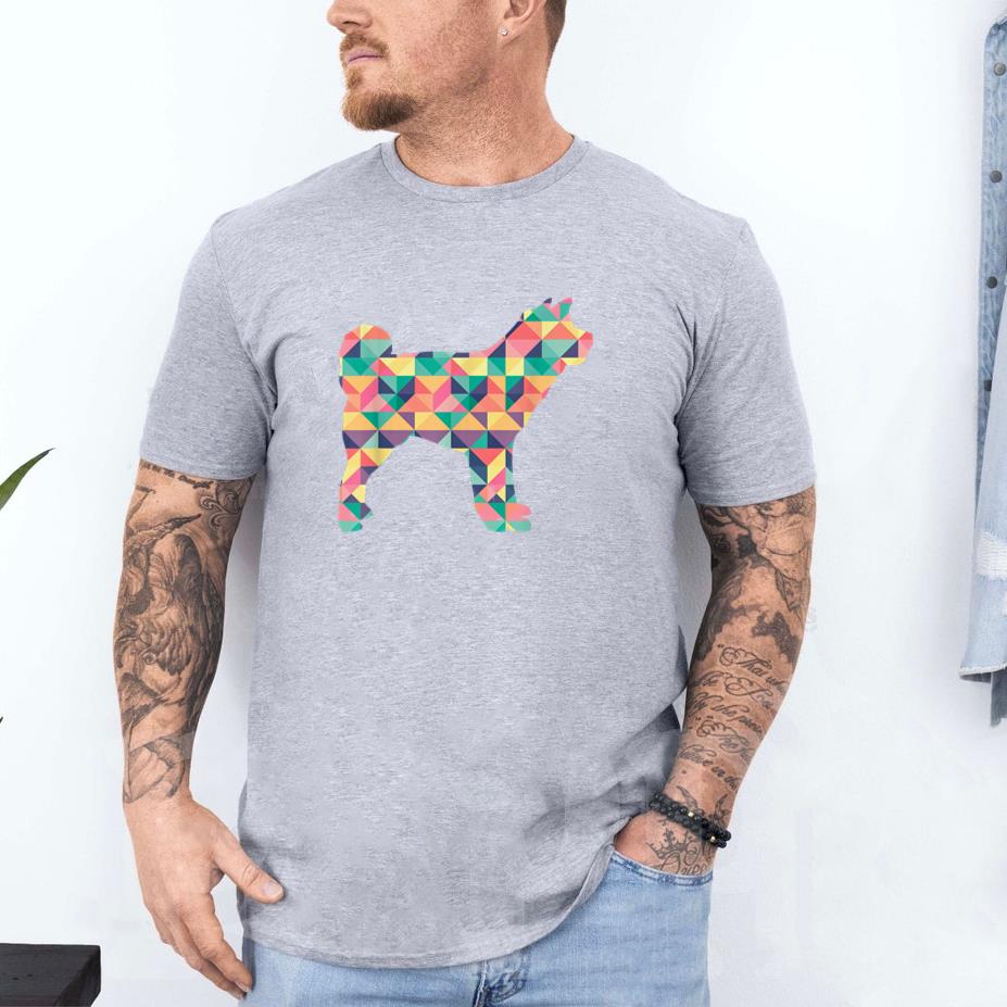 Akita Abstract Color Summer Puppy Dog T-Shirt image 3