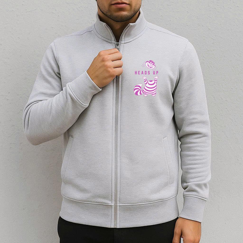 Disney Alice in Wonderland Cheshire Cat Heads Up Sweatshirt Jacket image 2