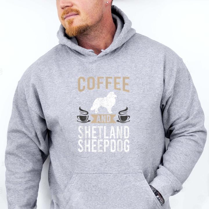 Coffee And Shetland Sheepdog Dog Hoodie image 0