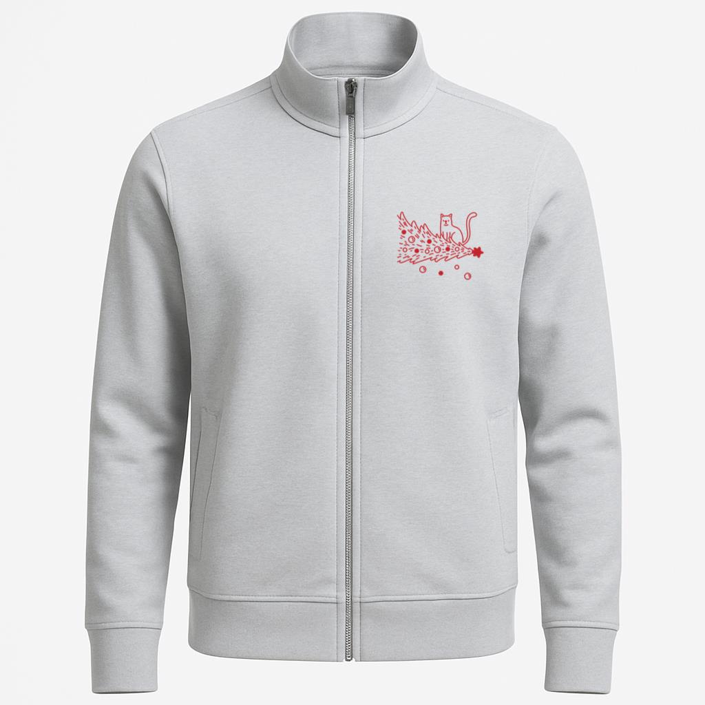 Red Cat Sitting On A Tree Branch Design Jacket image 0
