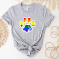 Ally Furry Pride Rainbow Dog Paw T-Shirt image 0
