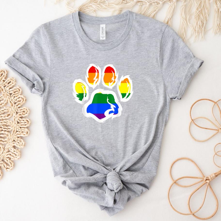 Ally Furry Pride Rainbow Dog Paw T-Shirt image 0