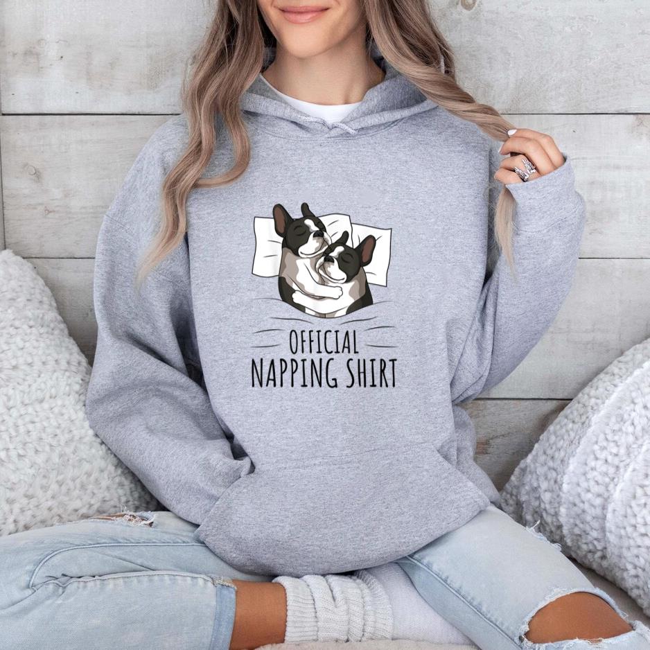 Boston Terrier Dog Official Napping Hoodie image 1